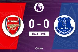 半场-阿森纳0-0埃弗顿 卡拉菲奥里极限解围麦克尼尔中柱廷伯伤退_24直播网