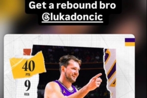 40+9+10！拉拉维亚转发东契奇数据海报：兄弟 再抢个篮板吧_24直播网