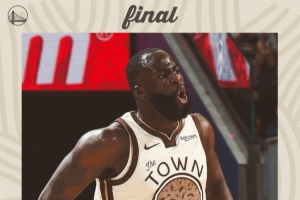 6+4+10！勇士宣布赢球海报：封面为追梦格林咆哮瞬间_24直播网