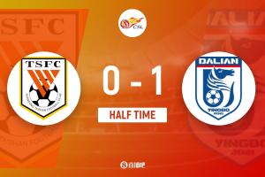 半场-山东泰山暂0-1大连英博 毛伟杰断球马莱莱破门 泽卡头球中柱_24直播网