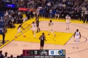 篮下没高度！申京接球晃飞小佩顿转身单臂劈扣_24直播网