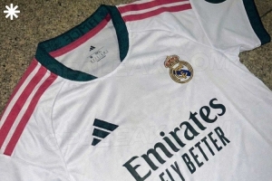 皇马新赛季主场球衣谍照流出：白色主色调辅以深绿粉色遮掩_24直播网